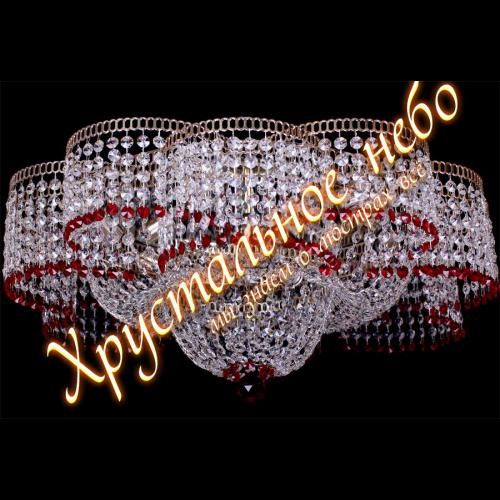 Лотос 6 ламп красный камень. Артикул: 239706-ц